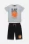 Alouette παιδικό σετ Five Star με T-shirt με ανάγλυφα στοιχεία και βερμούδα (6 – 16 ετών) – 00970595 Γκρι