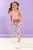 Alouette παιδικό σετ Gym Tonic με crop τοπ και κολάν με print (6 – 14 ετών) – 00970611 Ροζ
