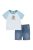 Levi’s βρεφικό σετ σετ μπλούζα με denim σορτς (2 τεμάχια) – 6EK240 Λευκό