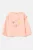 OVS βρεφική βαμβακερή μπλούζα μονόχρωμη με απλικέ λεπτομέρειες και βολάν – 001975797 Ροδακινί