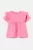 OVS βρεφικό T-shirt μονόχρωμο βαμβακερό με βολάν στα μανίκια – 001986783 Ροζ
