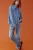 iBlues γυναικείο τζιν παντελόνι βαμβακερό πεντάτσεπο με all-over contrast monogram print “Andrea” – 2417181091 Denim Blue