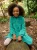 Παιδικό Μακρυμάνικο Φόρεμα για Κορίτσια Turquoise Flowers – ΜΠΛΕ